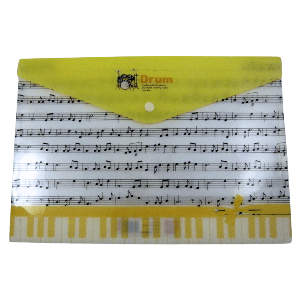 Music Themed Press Stud Document Envelope Wallet (Drum) - PartyErasers