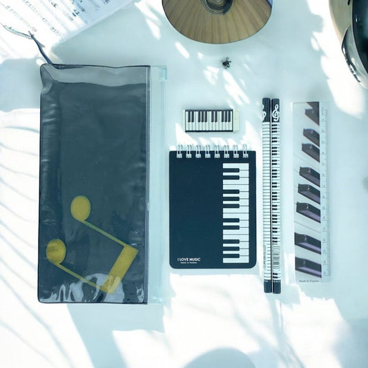Music Themed Stationery Mini Notebook Set Music Gift for Student School - PartyErasers