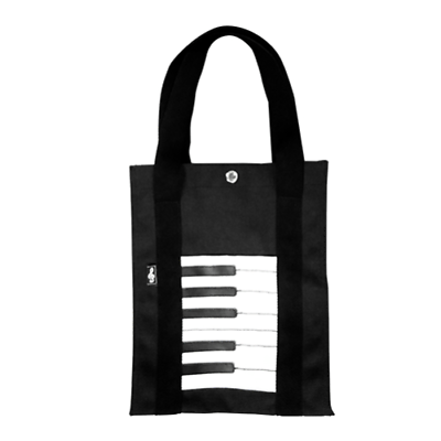 Music Themed Tote Bag - Keyboard Design (Black) - PartyErasers
