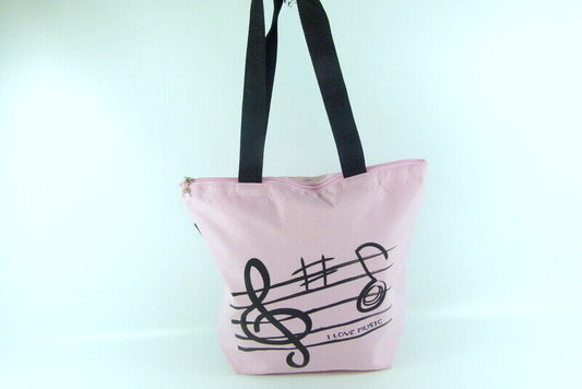 Music Themed Tote Bag – Treble Clef Music (Pink) - PartyErasers