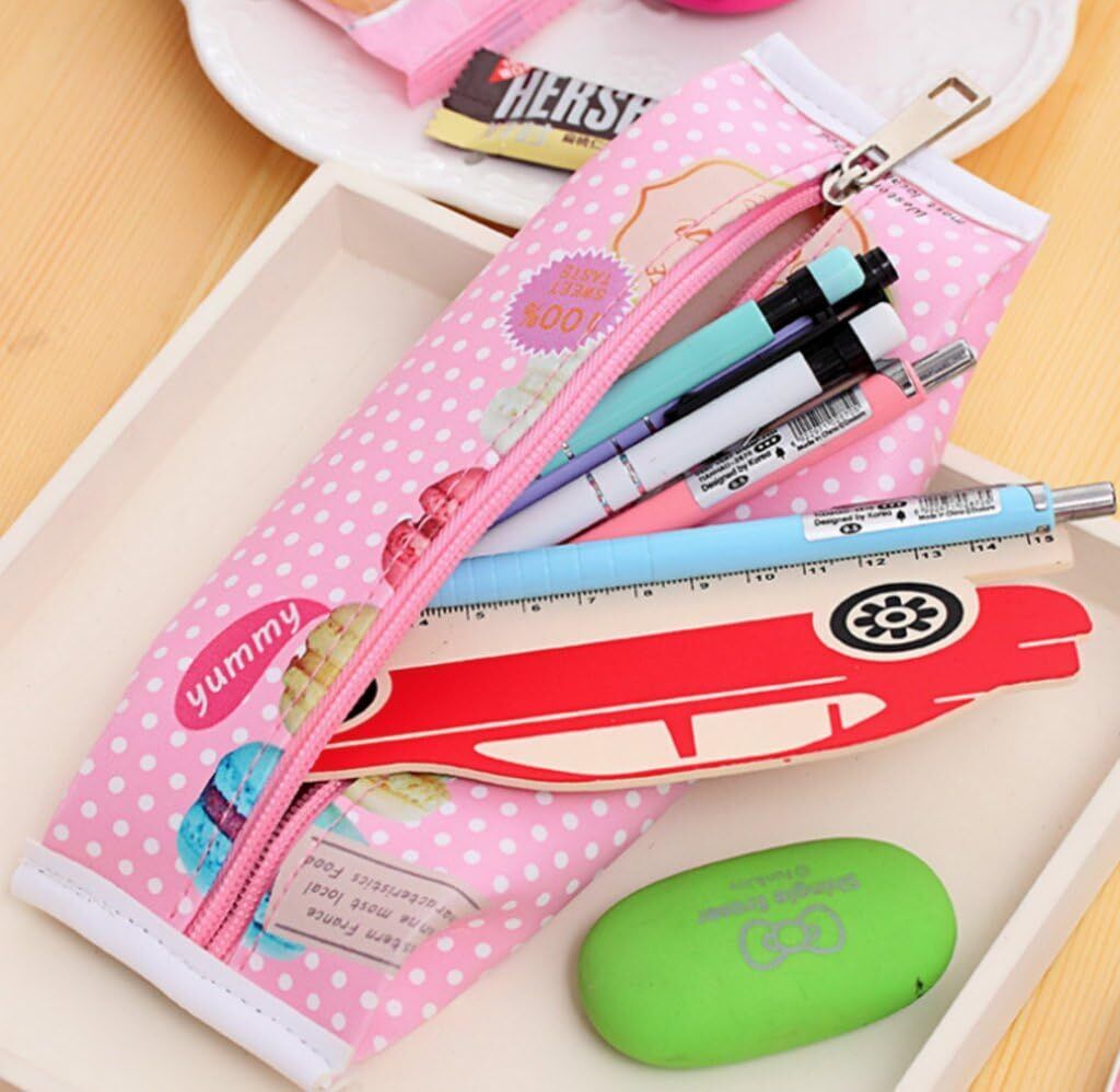 PartyErasers Pink Macaroon Pen Pencil Pouch - PartyErasers