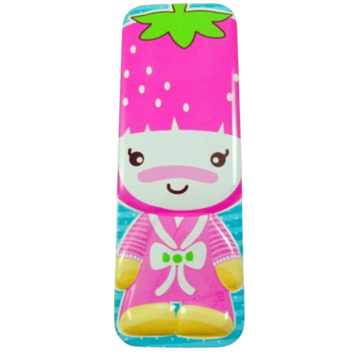 Pink strawberry fruit baby Large Metal Pencil Case Box - PartyErasers