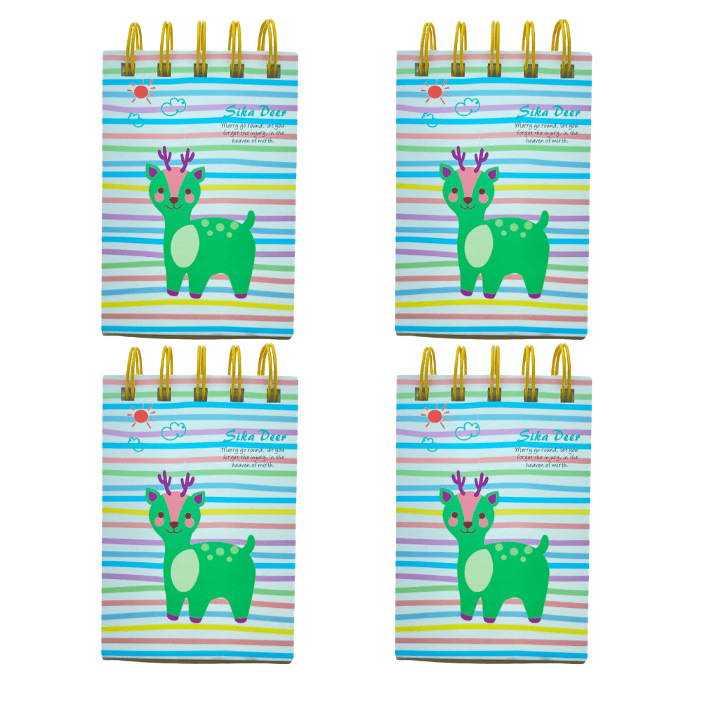 Reindeer Deer Note Pad Notebook Christmas Kids Party Bag set of 4 - PartyErasers