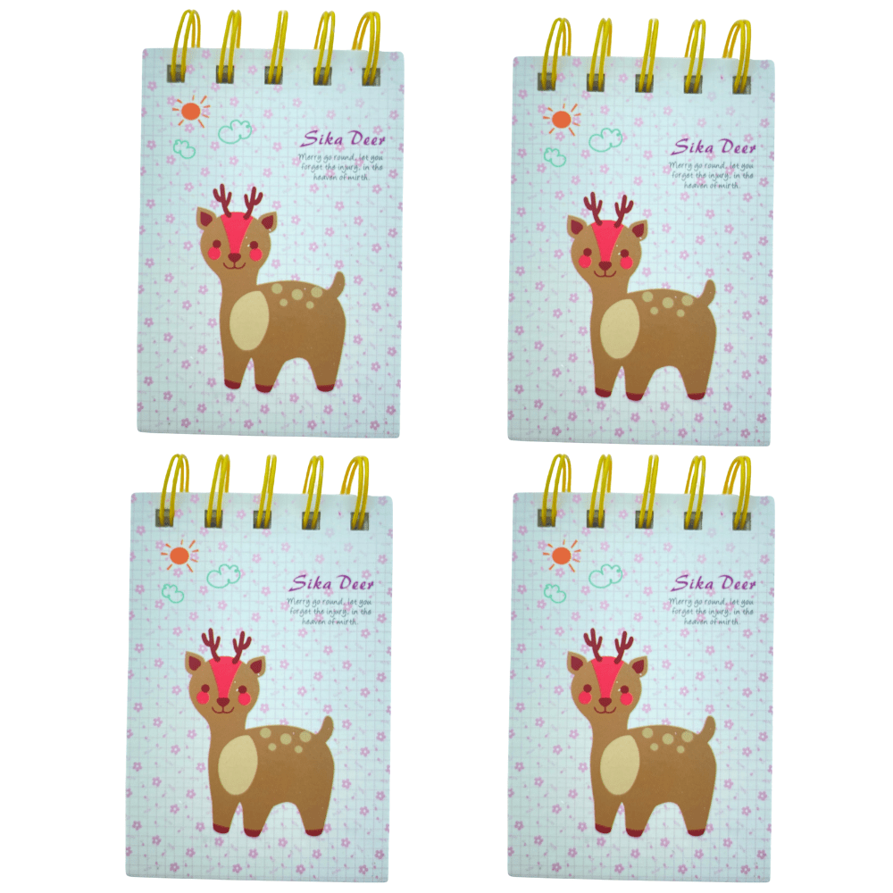 Reindeer Deer Note Pad Notebook Christmas Kids Party Bag set of 4 - PartyErasers