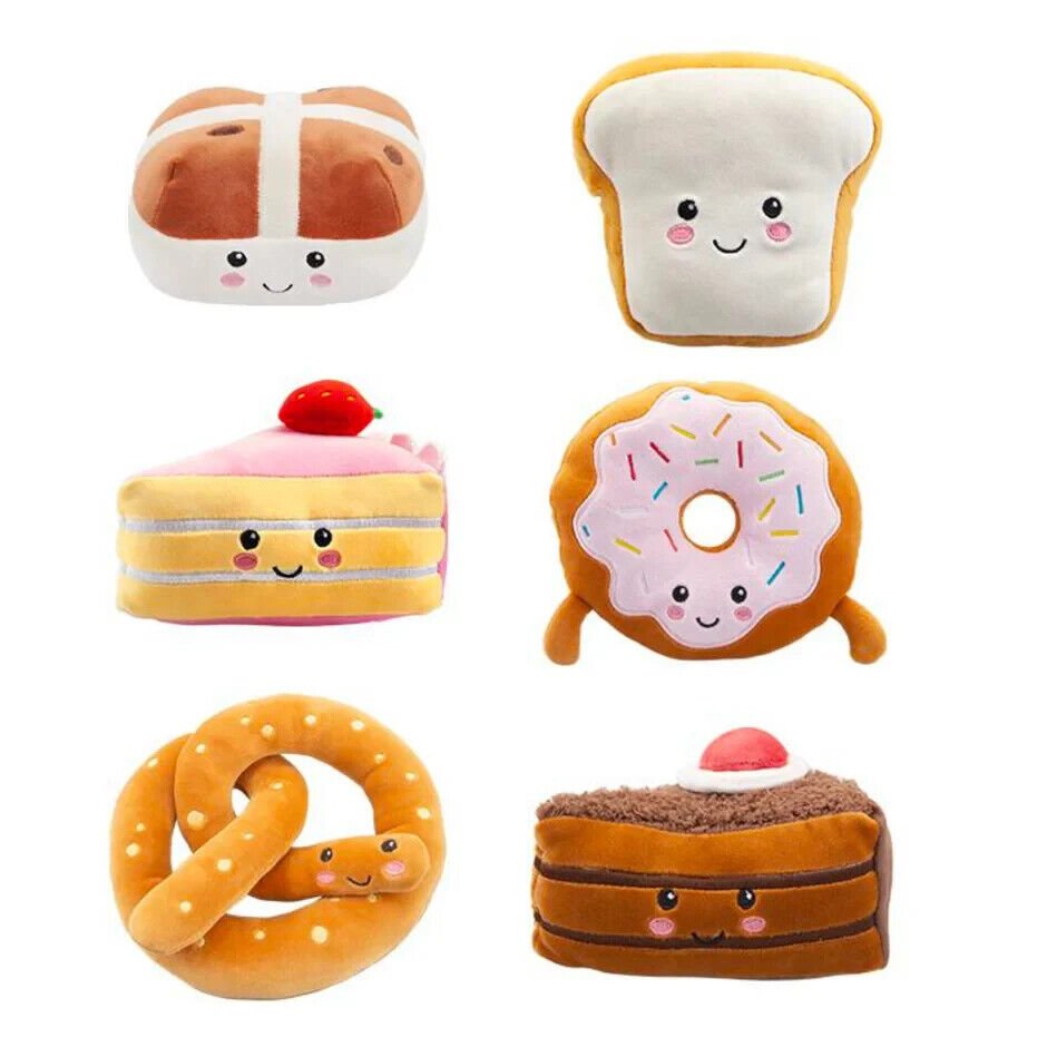 Softlings Plush Bakery Foodies 16cm Super Soft Cake Pretzel toast Donut - PartyErasers
