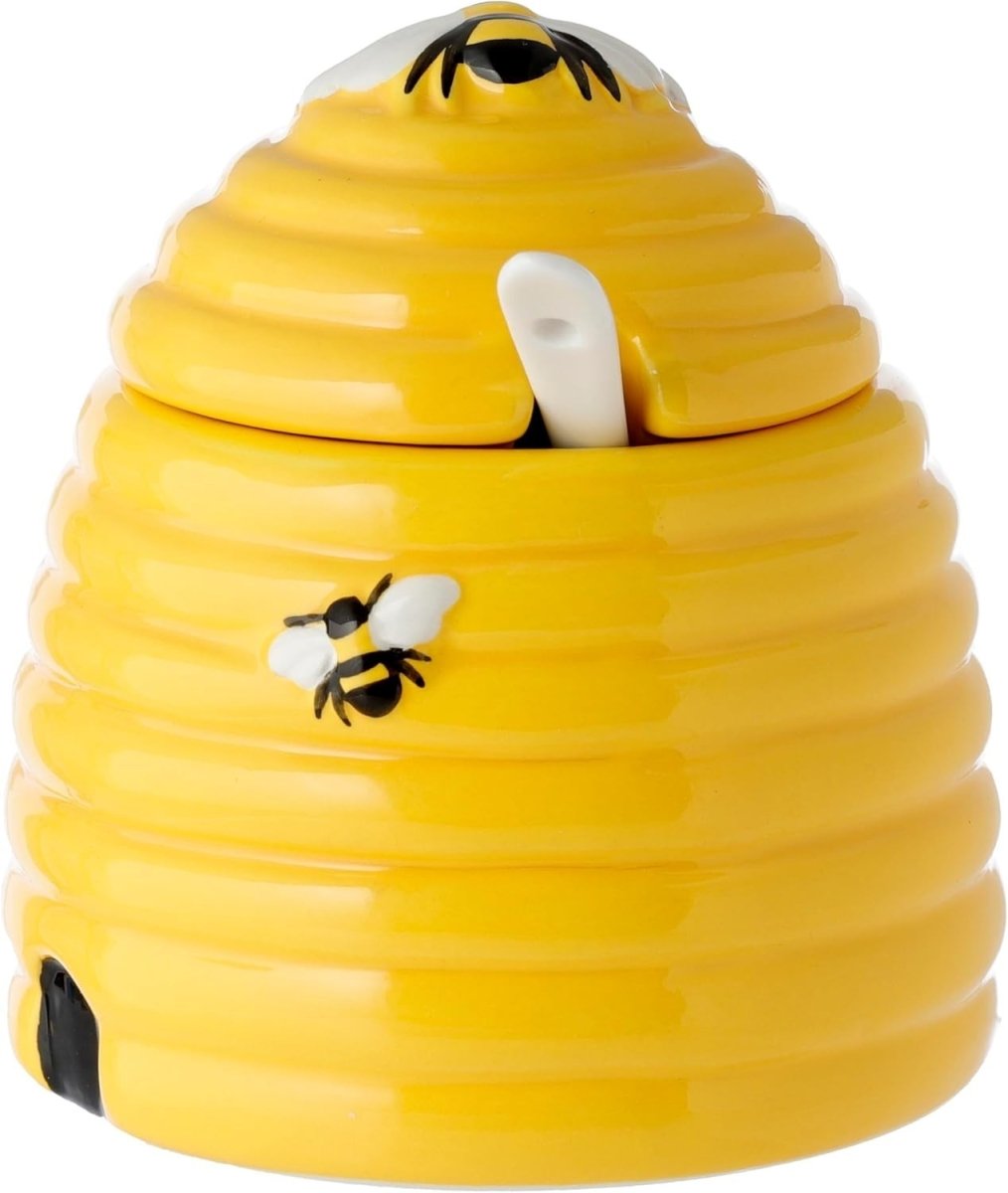 The Nectar Meadows Ceramic Beehive Pot and Spoon Kitchenware - PartyErasers
