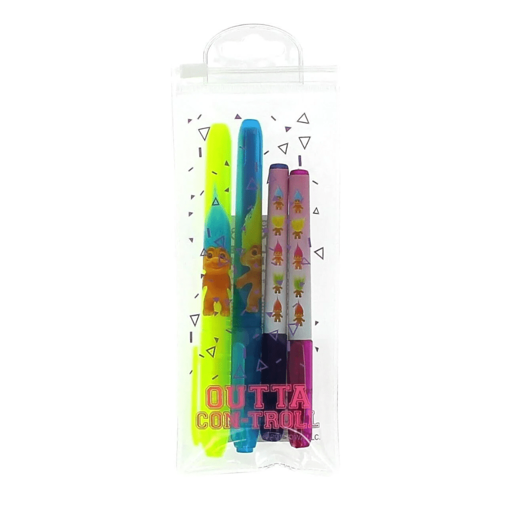 Trolls Highlighter and Gel Pen Set - PartyErasers