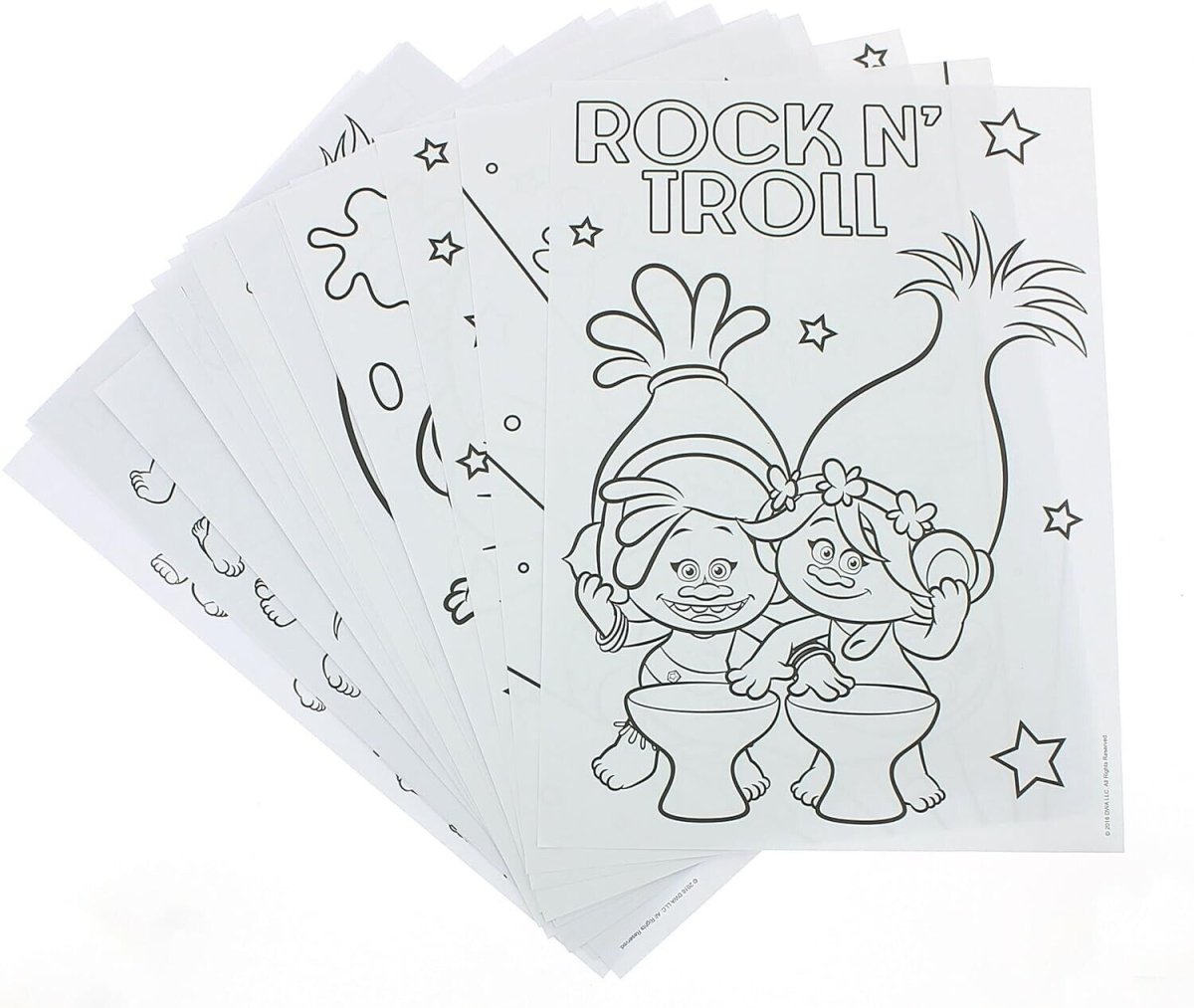 Trolls Movie A4 Poster Set Colouring and Sticker set - PartyErasers
