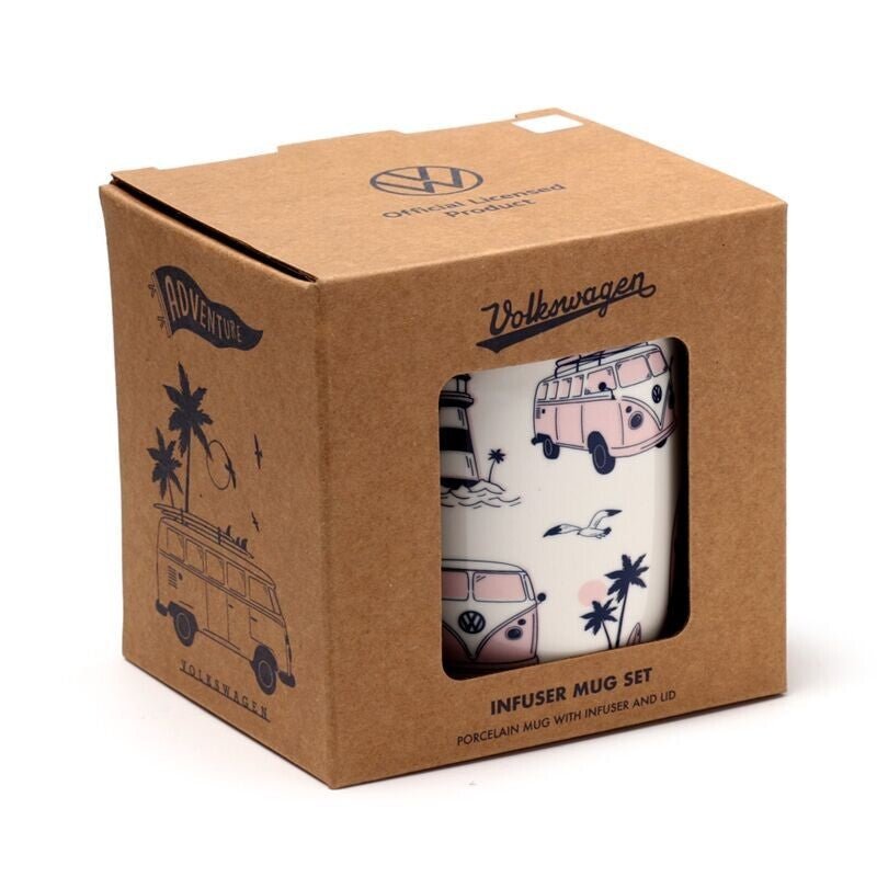 Volkswagen VW T1 Camper Bus Explore More Infuser Mug Set with Lid - PartyErasers