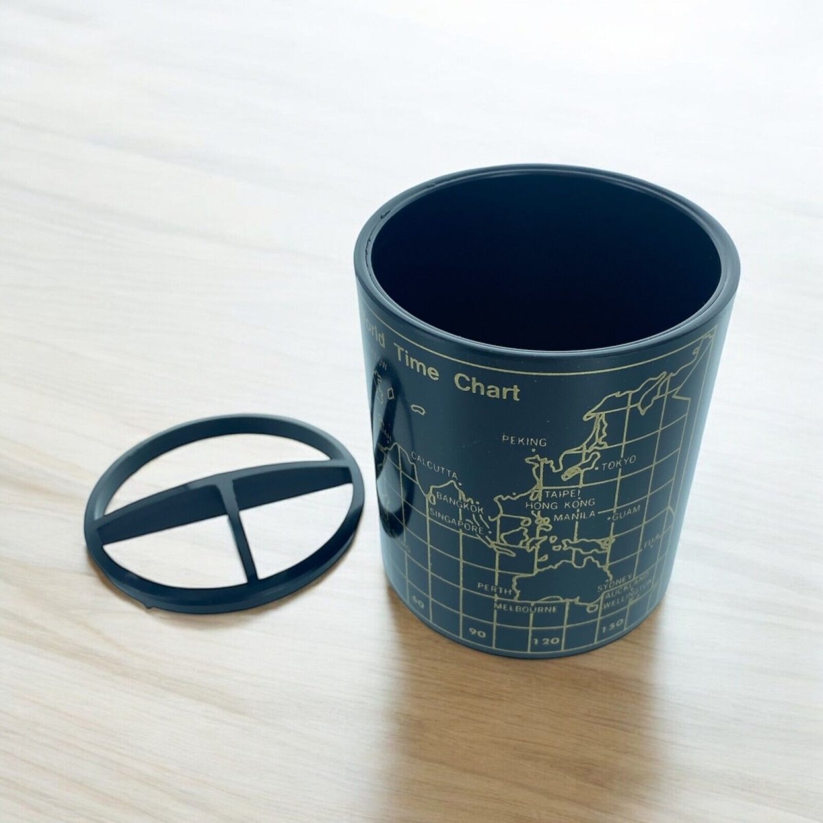 Wold Map Design Pen Pencil Cup Holder Stationery Desk Organiser - PartyErasers