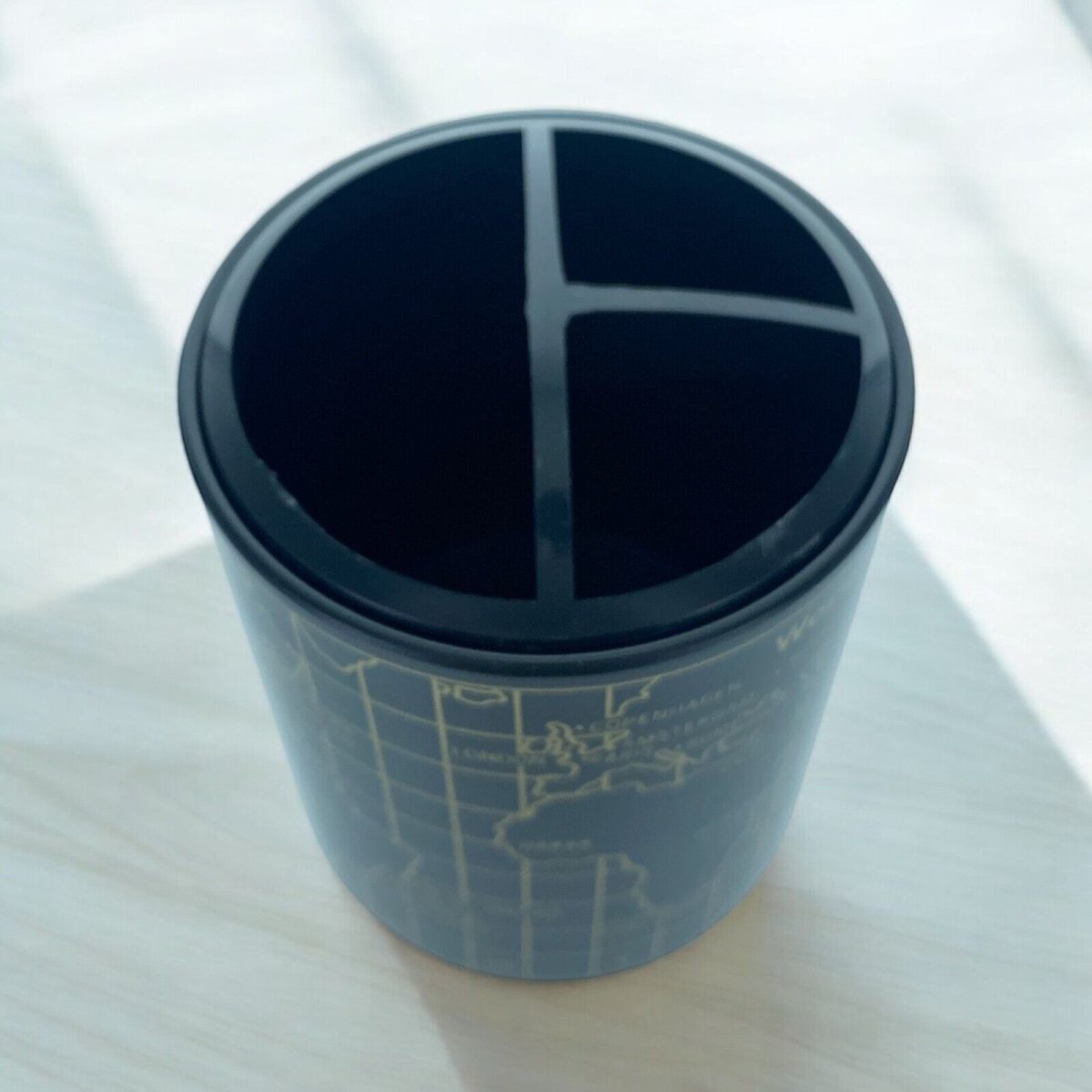 Wold Map Design Pen Pencil Cup Holder Stationery Desk Organiser - PartyErasers