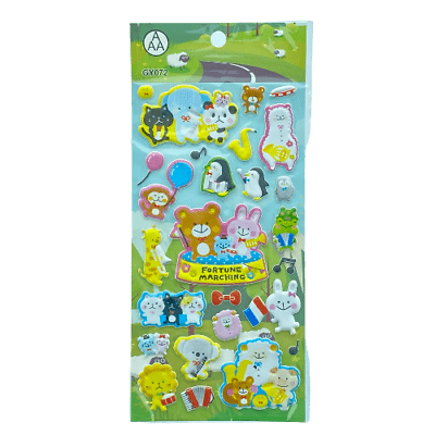 10 Pieces Animals Dinosaurs Puffy Stickers Foam Stickers Party Filler Bag Gift - PartyErasers