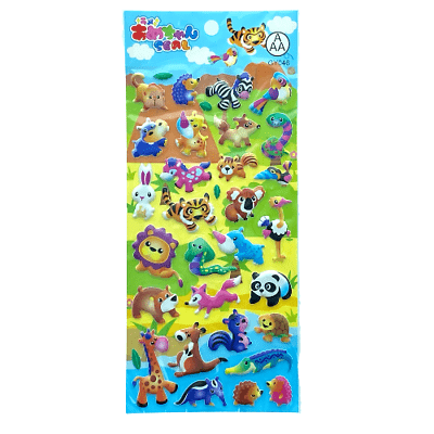 10 Pieces Animals Dinosaurs Puffy Stickers Foam Stickers Party Filler Bag Gift - PartyErasers