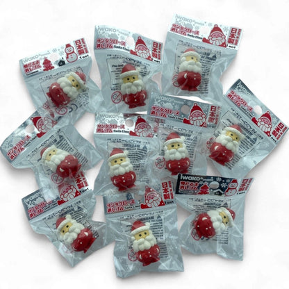 10pcs Iwako Christmas Erasers Bulk Party Bag Fillers | Santa Snowman Sleigh Xmas - PartyErasers