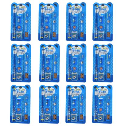 12 Packs Wholesale Kawaii Okitoki 7 pieces Stationery Set Party Bag Gift Kids - PartyErasers