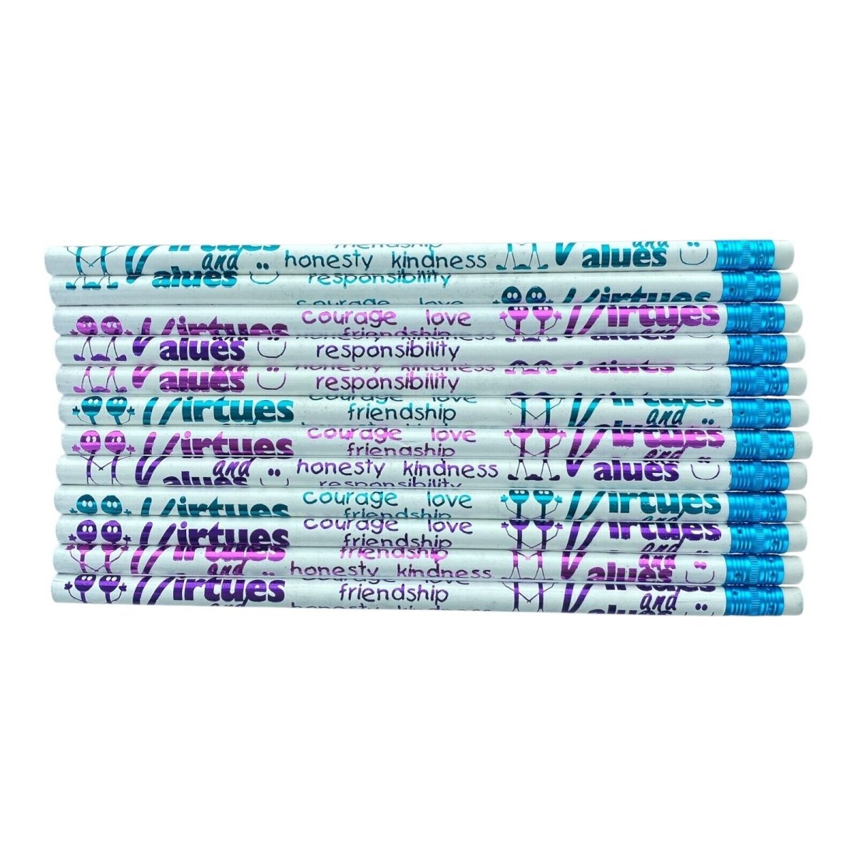 12pcs Motivational Encouraging Words HB Pencils for School Student Classroom - PartyErasers