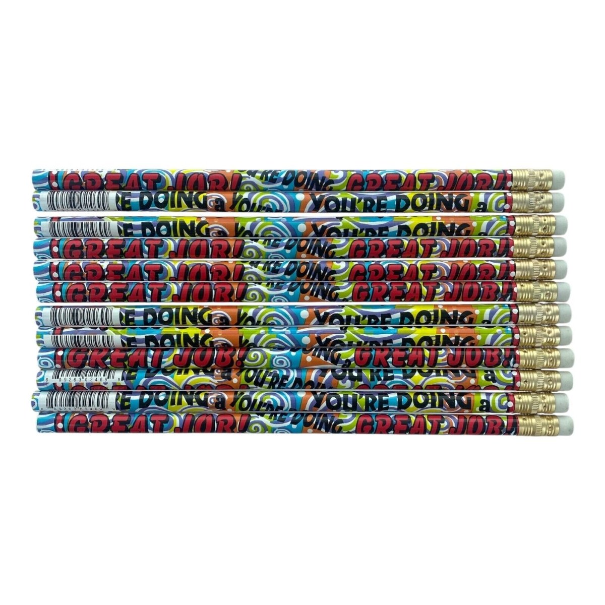 12pcs Motivational Encouraging Words HB Pencils for School Student Classroom - PartyErasers