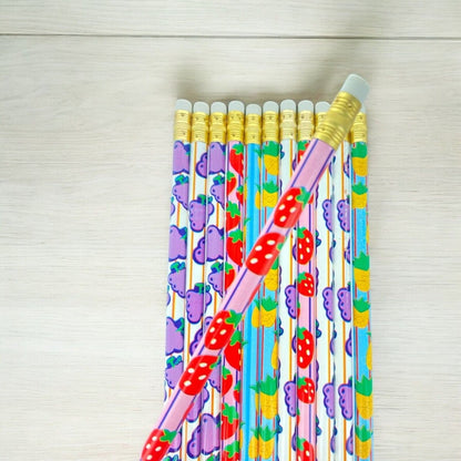 12pcs Various Themed HB Pencils for School Student Classroom Birthday Party Bag - PartyErasers