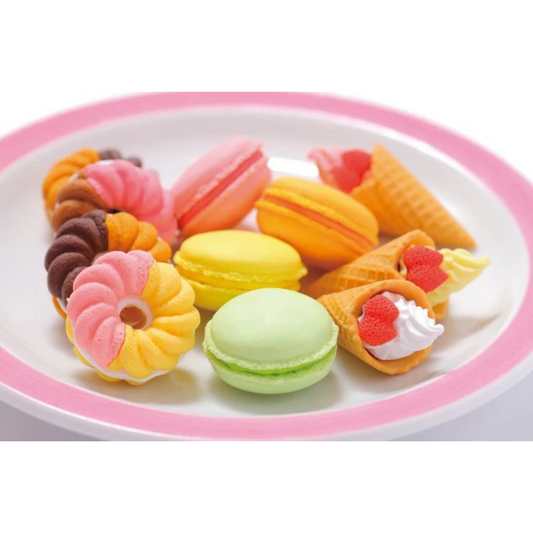 Iwako Japanese Puzzle Eraser - Macaron, Wafflecone, French Doughnut