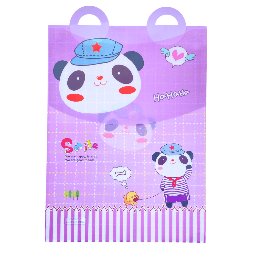 4 packs Cute Animal Plastic Folder File Filling For Home School Paper Storage - PartyErasers