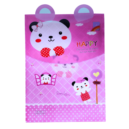 4 packs Cute Animal Plastic Folder File Filling For Home School Paper Storage - PartyErasers