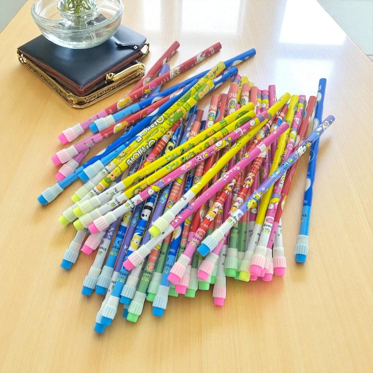 48pcs Colourful Cartoon Novelty Pencils Fun School, Office & Party Favour Set - PartyErasers