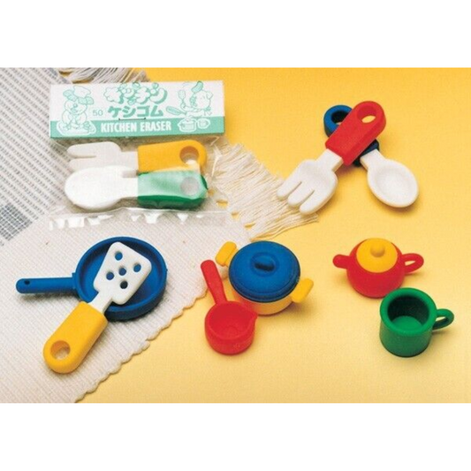 Iwako Japanese Puzzle Eraser - Kithenware (Cutlery, pots, Teapot, Stove)