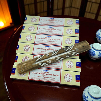 6 Packs Satya Californian White Sage Nag Champa Incense Sticks with Holder - PartyErasers