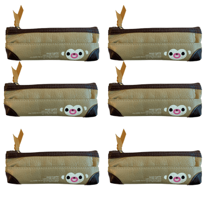 6 x Animal Design Pencil Pen Case Zipper Pouch Make up Travel Bag Accessories - PartyErasers