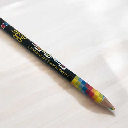 7 in 1 rainbow colour leads & black lead in one Pencil (3 pencils) from Japan - PartyErasers