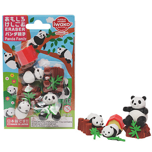 10 Packs IWAKO Blister Set - Panda Family