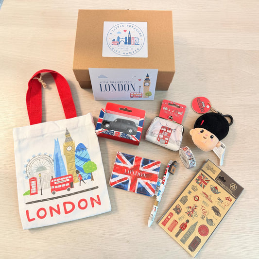 London Souvenir Gift Box for Kids – Big Ben Plush, Tote Bag, Landmarks