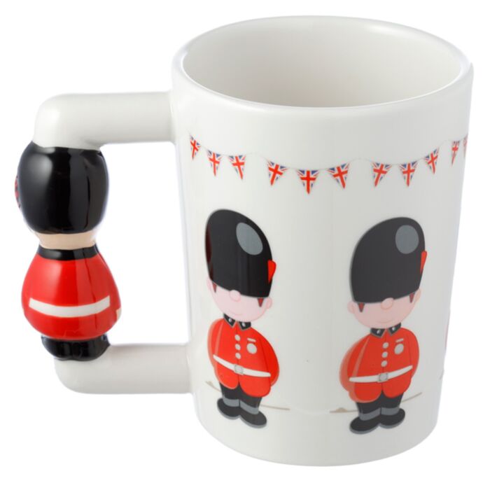 London Guardsman Figure Ceramic Shaped Handle Mug