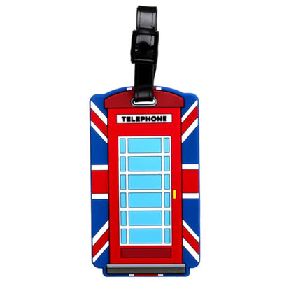 London Souvenir Union Jack Red Telephone Box PVC Luggage Tag