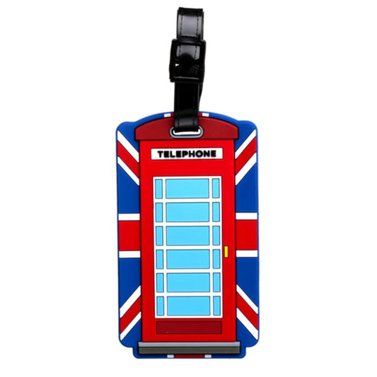 London Souvenir Union Jack Red Telephone Box PVC Luggage Tag