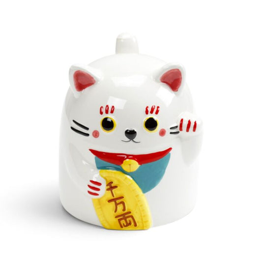Maneki Neko Lucky Cat Upside Down Ceramic Shaped Mug