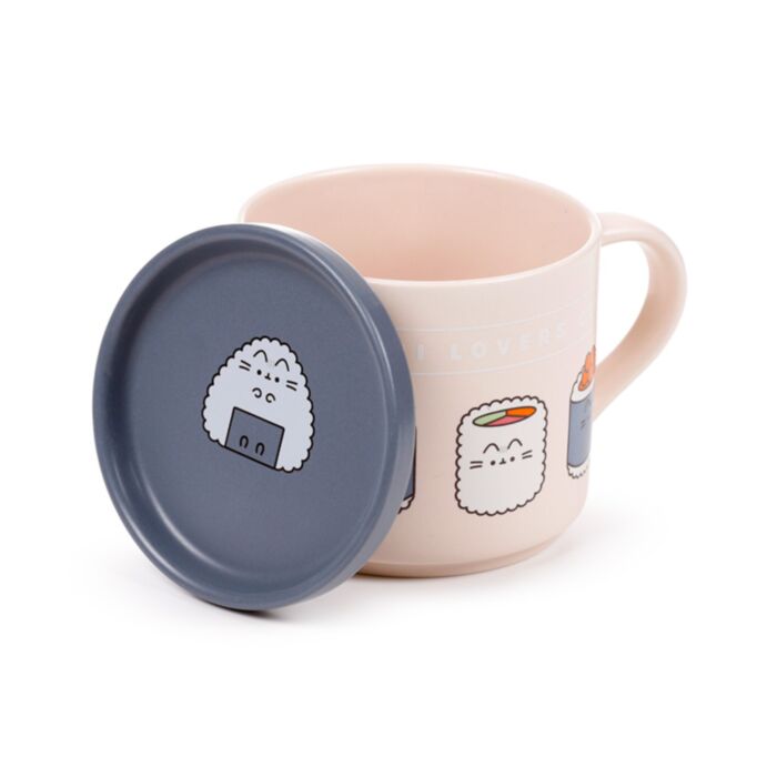Pusheen the Cat Bento Club Sushi Lover Porcelain Mug & Coaster Lid Set