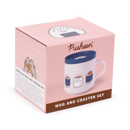 Pusheen the Cat Bento Club Sushi Lover Porcelain Mug & Coaster Lid Set