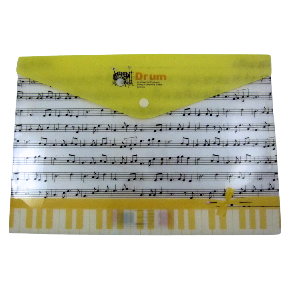 Music Themed Press Stud Document Envelope Wallet (Drum)