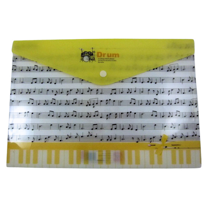 Music Themed Press Stud Document Envelope Wallet (Drum)