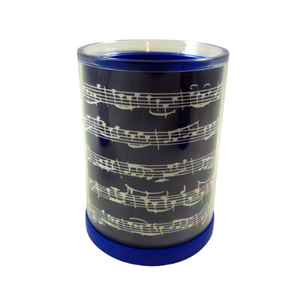 Music Themed Transparent Inner Layer Black Music Score Sheet Design Round Pen...