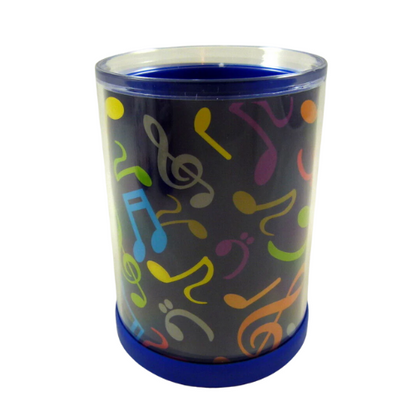 Music Themed Transparent Inner Layer Black Colourful Musical Notes Design Rou...