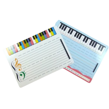 A4 Dry-Wipe Music Whiteboard Card (2 Sided) + Erasable Marker Pen ( 1 Set)