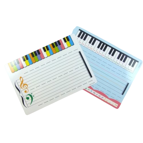 A4 Dry-Wipe Music Whiteboard Card (2 Sided) + Erasable Marker Pen ( 1 Set)