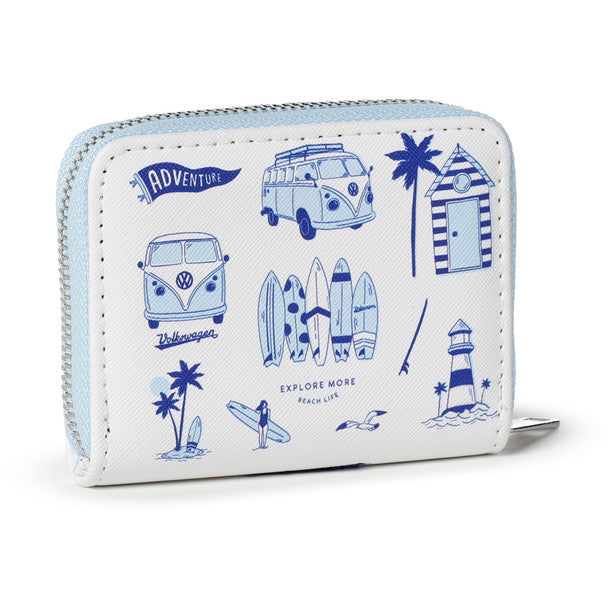 Volkswagen Blue Campervan Zipper Purse