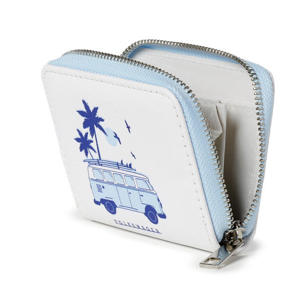 Volkswagen Blue Campervan Zipper Purse
