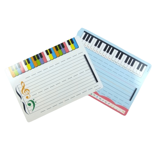 A4 Dry - Wipe Music Whiteboard Card (2 Sided) + Erasable Marker Pen ( 1 Set) - PartyErasers
