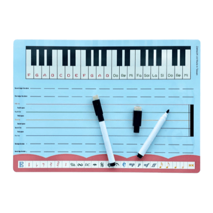 A4 Dry - Wipe Music Whiteboard Card (2 Sided) + Erasable Marker Pen ( 1 Set) - PartyErasers