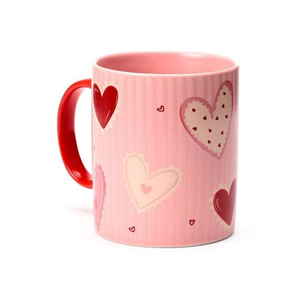 Amore Hearts Porcelain Mug 300ml Valentine Love Coffee Cup - PartyErasers