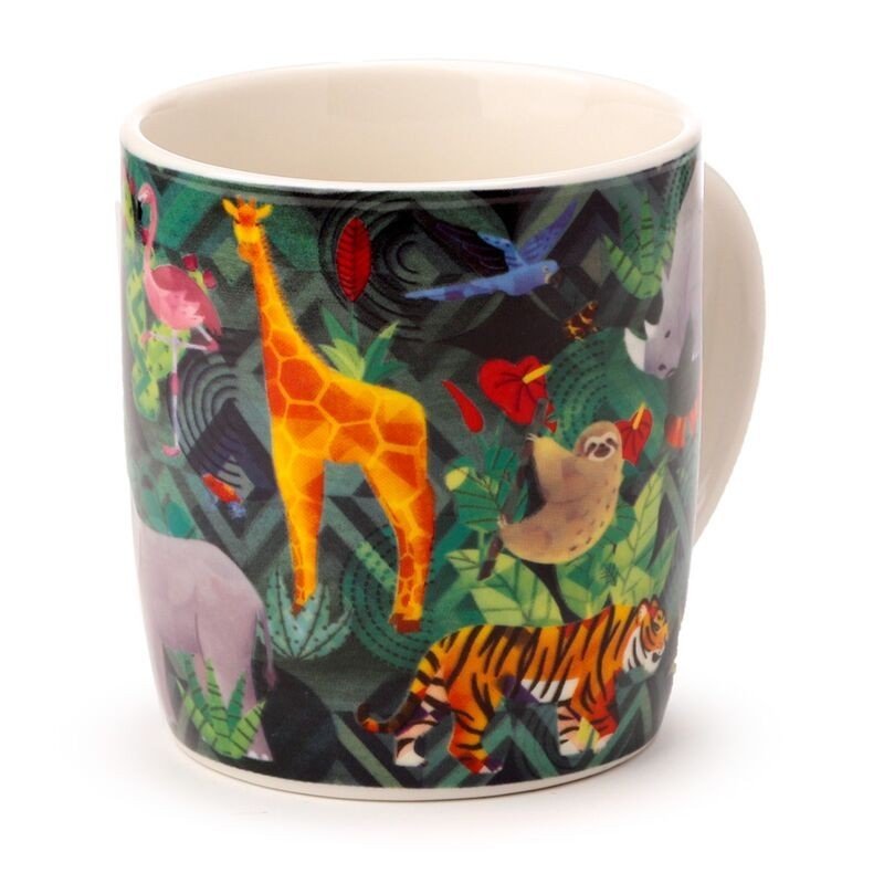 Animal Kingdom Themed Porcelain Mug Jungle Dishwasher & Microwave Safe 300ml - PartyErasers